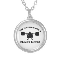 Weight Lifter Vector Designs Necklace