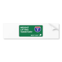 Weight Lifting Next Exit Bumper Sticker
