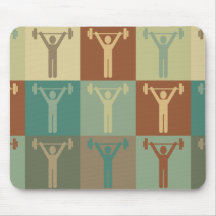 Weight Lifting Pop Art Mouse Mat