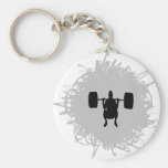 Weight Lifting Scribble Style Keychains