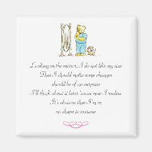 Weight Loss Poem Teddy Bear Funny Magnet