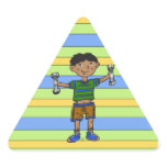 Weightlifting Boy Triangle Sticker