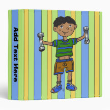 Weightlifting Boy Vinyl Binders