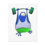 Weightlifting Frog Post Card