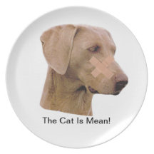 Weimaraner Band-Aid Plate