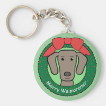 Weimaraner Christmas Keychains