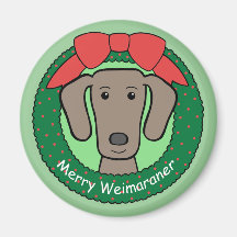 Weimaraner Christmas Refrigerator Magnet