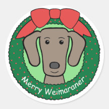 Weimaraner Christmas Stickers