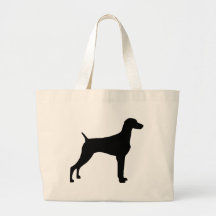Weimaraner Dog (in black) Canvas Bags