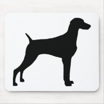 Weimaraner Dog (in black) Mousepads