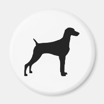 Weimaraner Dog (in black) Refrigerator Magnet