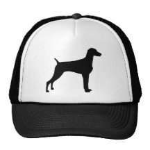 Weimaraner Dog (in black) Trucker Hats