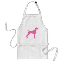Weimaraner Dog (in pink) Aprons