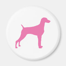 Weimaraner Dog (in pink) Fridge Magnet