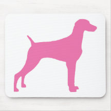 Weimaraner Dog (in pink) Mouse Pads