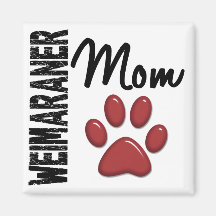 Weimaraner Mom Paw Print 2 Magnets
