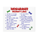 WEIMARANER Property Laws 2 Postcard
