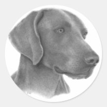 Weimaraner Round Stickers