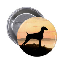 Weimaraner Sunset Pinback Buttons