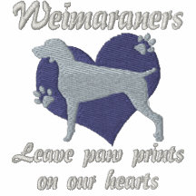 Weimaraners Leave Paw Prints Embroidered Polo