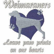 Weimaraners Leave Paw Prints Embroidered Polo