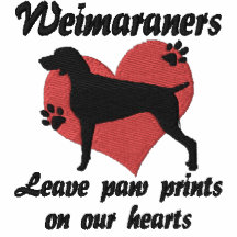 Weimaraners Leave Paw Prints Embroidered Shirt