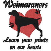 Weimaraners Leave Paw Prints Embroidered T-Shirt
