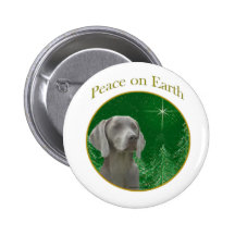 Weimeraner Peace on Earth - Button