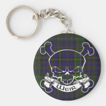 Weir Tartan Skull Keychain