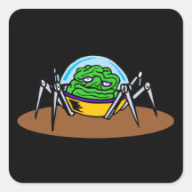 Weird Alien Brain Bot.png Square Stickers