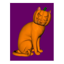 Weird Halloween Cat Post Cards