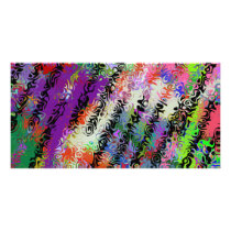 Weird "Melted Crayons" Abstract Photo Card Template