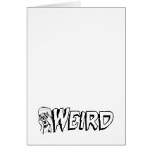 WEIRD - Retro Monster Girl Black & White Card