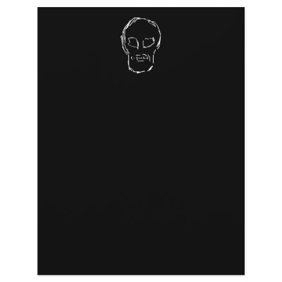 Weird Skull. White. Sketch. Personalized Letterhead by Graphics_By_Metarla