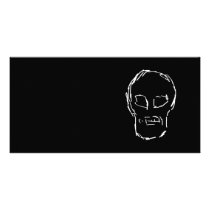 Weird Skull. White. Sketch. Personalized Photo Card