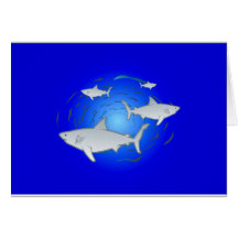 weisse Haie white sharks Karten