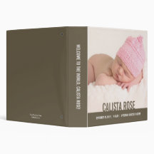 Welcome Baby Personalized Binder - Grey
