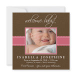 Welcome Baby! Pink Ribbon Birth Announcement invitations