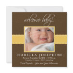 Welcome Baby! Yellow Ribbon Birth Announcement