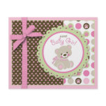 Welcome Bear Girl Advice Card flyers