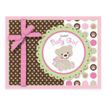 Welcome Bear Girl Postcard