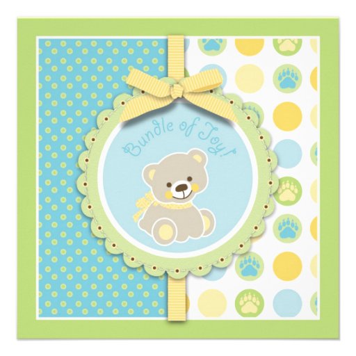 Welcome Bear Square Custom Announcements
