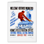 Welcome Defence Workers 1941 WPA Greeting Cards