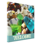 Welcome Fine Art Canvas Print Beach Seaglass Agate