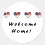 Welcome Home Flags Round Stickers