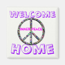 , Welcome, Home, Inner Peace Refrigerator Magnets