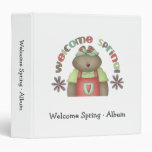 Welcome Spring · Bear & Wordart 3 Ring Binder