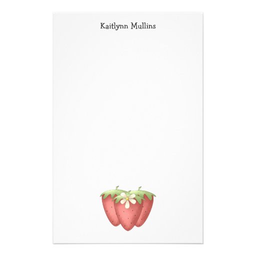 Welcome Spring · Strawberries & Flower Stationery Paper