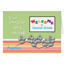 Welcome to 2nd Grade from Teacher Cute Mice Greeting Cards