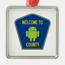 Welcome To Android (Bugdroid) County Sign Ornaments